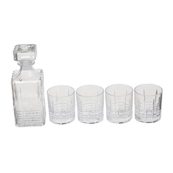 Carafe à motif côtelé avec quatre verres 8