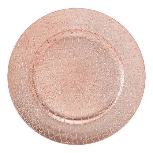 Rose Gold Pebble Effect Charger Plate