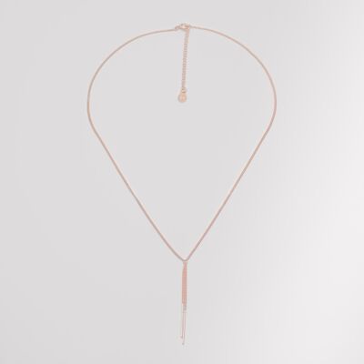 Collier Y - or rose