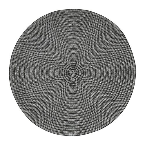 Round Dark Silver Thread Woven Placemat