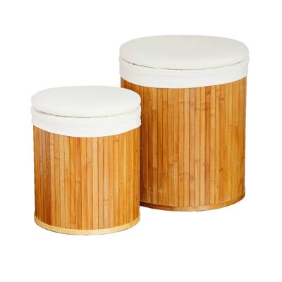 Round Laundry Bins - Set of 2