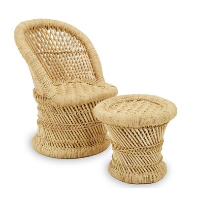 Rowan Children Natural Chair with Stool