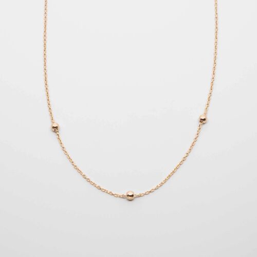 triple ball necklace - Rosegold