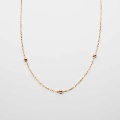 triple ball necklace - rose gold