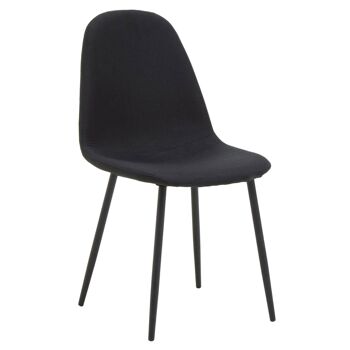 Chaise de salle à manger en tissu noir Salford 3