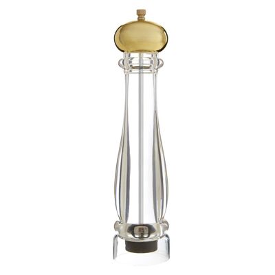 Salt/Pepper Small Clear Gold Finish Large Mill