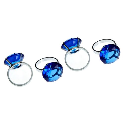 Sapphire Diamante Napkin Rings - Set of 4