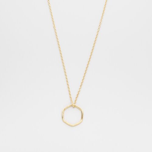 soft hexagon necklace - Gold - M