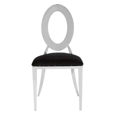 Sarita Stackable Silver Frame Dining Chair