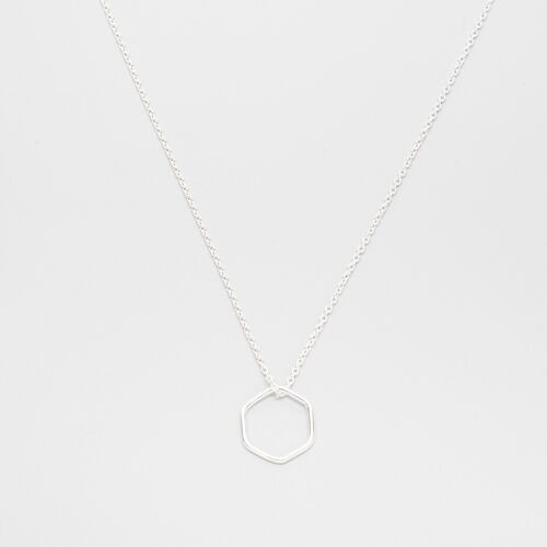 soft hexagon necklace - Silber - L