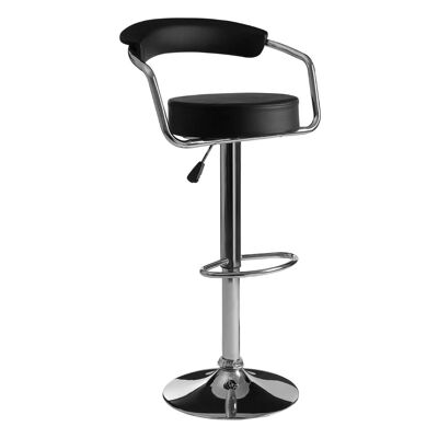 Scala Black Leather Effect Bar Chair