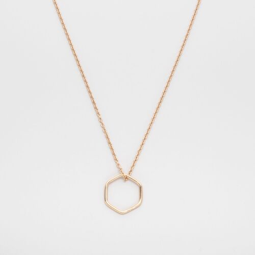 soft hexagon necklace - Roségold - L