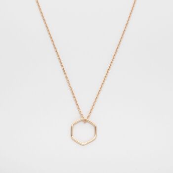 collier souple hexagone - or rose - L