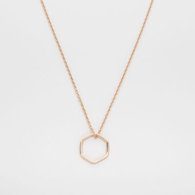 soft hexagon necklace - rose gold - L