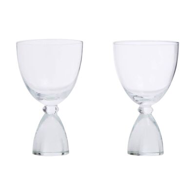 Set of 2 Clear Thick Stem Gin Glasses