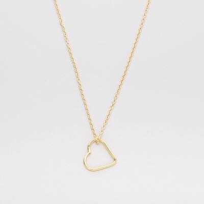 open heart necklace - gold - M