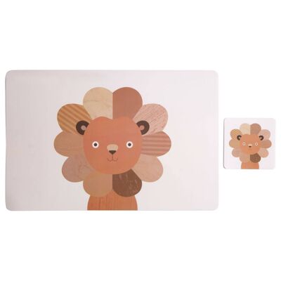 Set of 2 Lion Placemats and Coasters