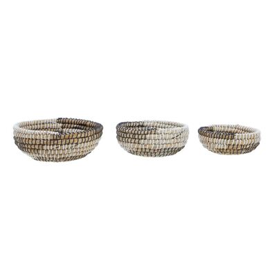 Set of 3 Baskets with Black and White Detail