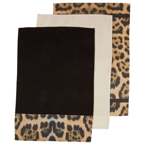 Set of 3 Leopard Print Tea Towels