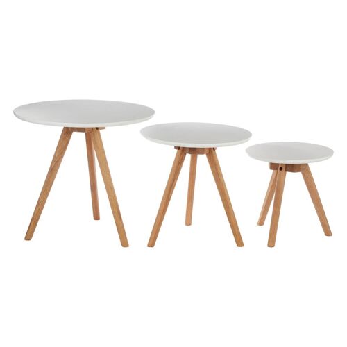 Set of 3 side Tables with Tapered Legs