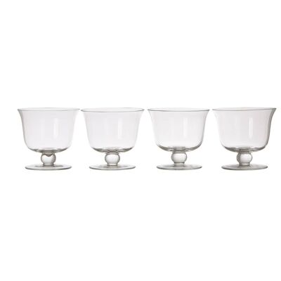 Set of 4 Clear Glass Dessert Dishes