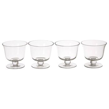 Lot de 4 plats à dessert en verre transparent 3