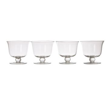 Lot de 4 plats à dessert en verre transparent 6