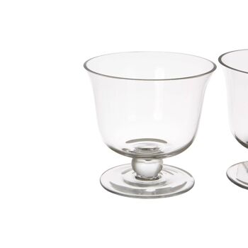 Lot de 4 plats à dessert en verre transparent 9