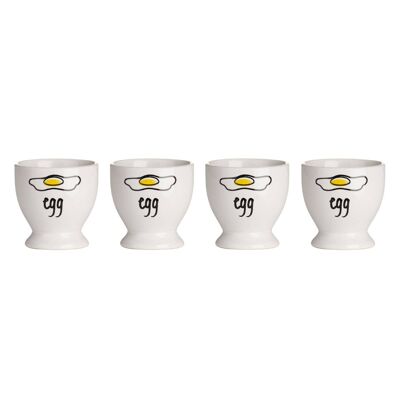 Set of 4 Doodle Egg Cups