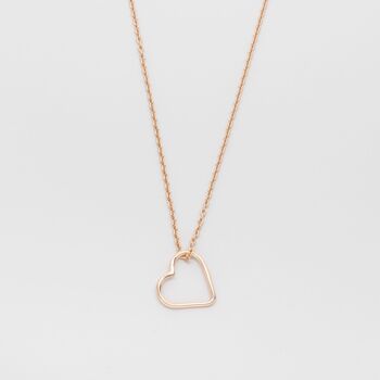 collier coeur ouvert - or rose - M 1