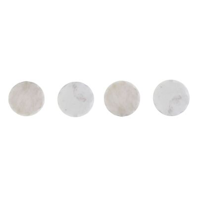 Set of Four White Marble Rough Edge Coasters