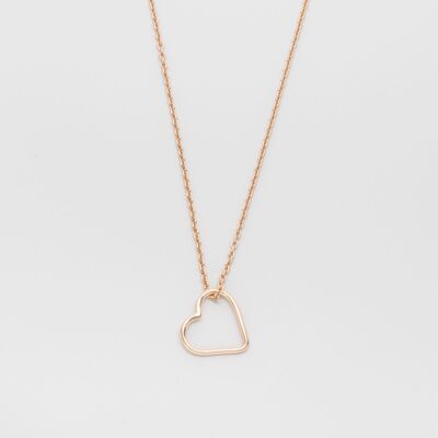 collar de corazón abierto - oro rosa - L