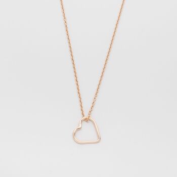 collier coeur ouvert - or rose - L 1