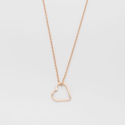 open heart necklace - rose gold - L