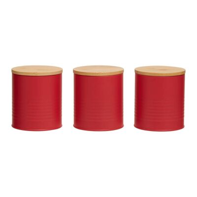 Set of three Alton Red Cannisters