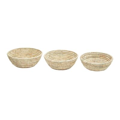 Set of Three Palm Leaf Baskets