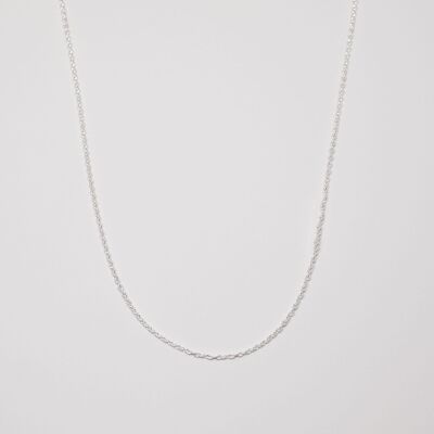 plain necklace - silver - M
