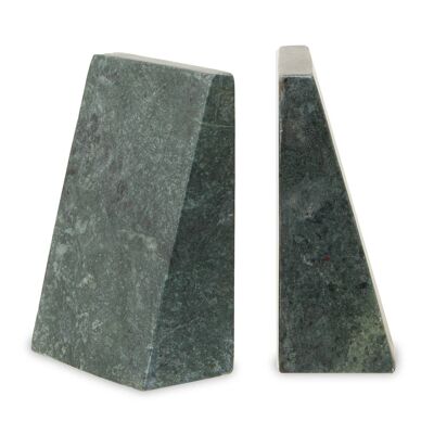 Set of Two Green Marble Bookends