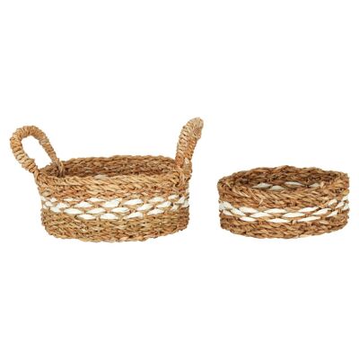 Set of Two Low Seagrass Baskets