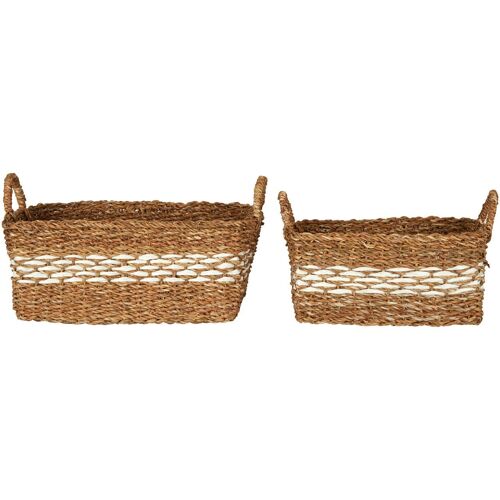 Set of Two Rectangular Seagrass Baskets