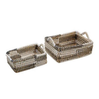 Set of Two Straw Baskets