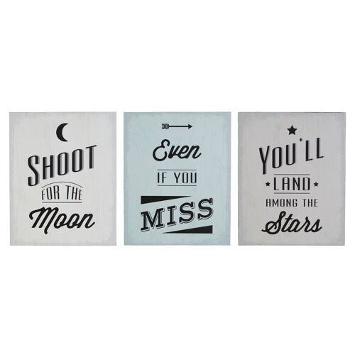 Shoot For The Moon Wall Plaque - Set of 3