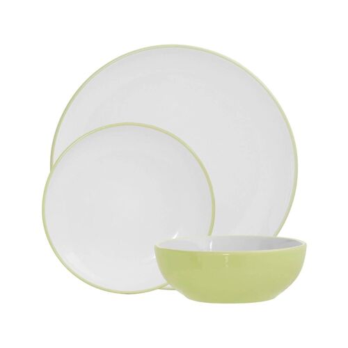 Sienna Green and White 12pc Dinner Set
