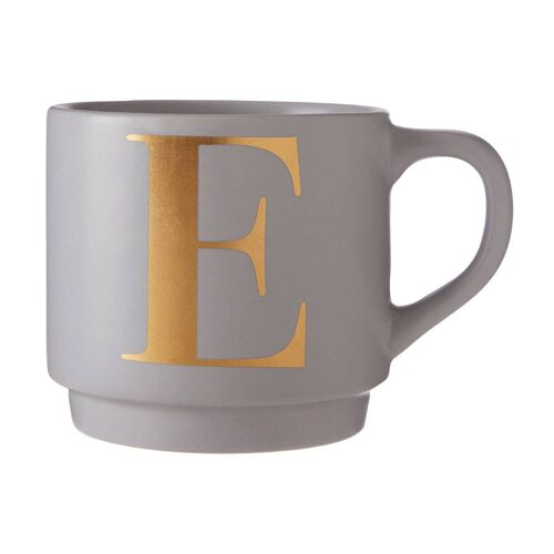 Signet Grey E Letter Mug