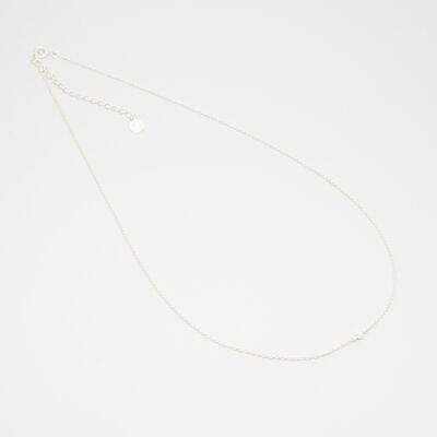 single pearl necklace - silver