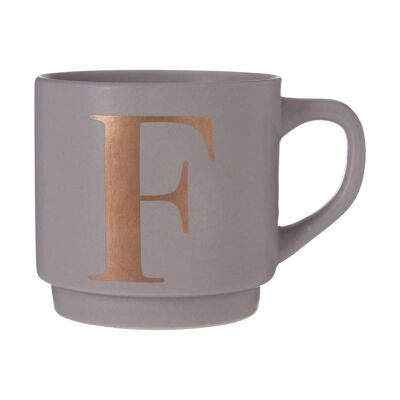 Signet Grey F Letter Mug
