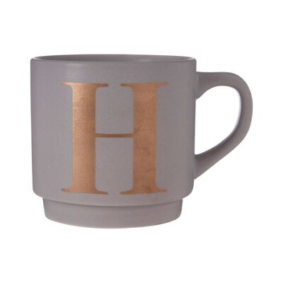 Signet Grey H Letter Mug
