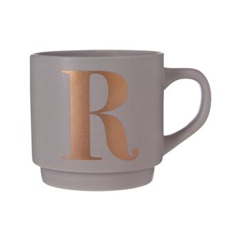 Signet Gris Tasse Lettre R 1