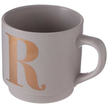 Signet Gris Tasse Lettre R 3