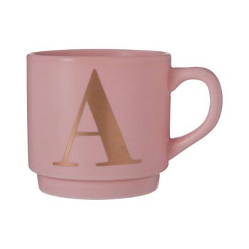 Signet Pink A Letter Mug 1